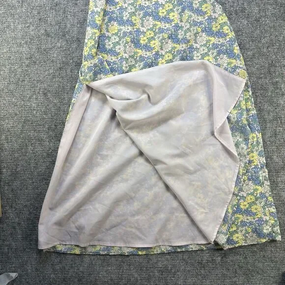 Lulus Dress Womens Small Blue Floral Print Cutouts Maxi Slit It's a Perfect Pick - Picture 4 of 12